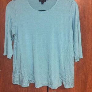 J. Jill Seafoam Scoop Neck 3/4 Sleeve Tee